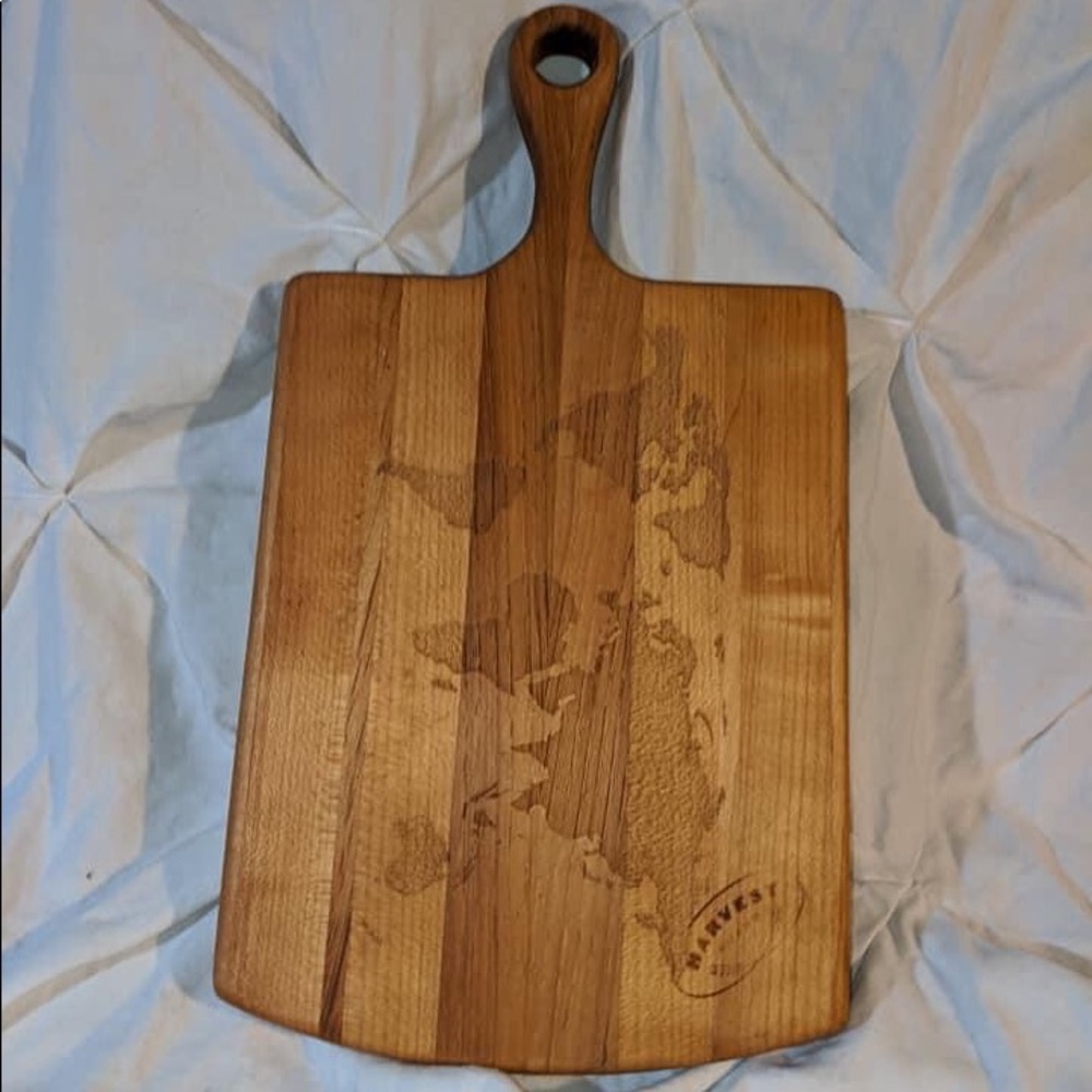 NEW Handmade Wooden Map Cutting board🌎